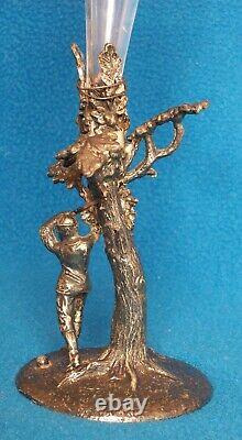 ANTIQUE SILVER PLATED EPERGNE GOLFER c1900 WILLIAM WHEATCROFT HARRISON