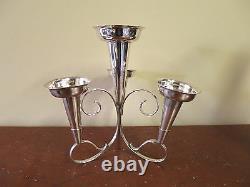 ANTIQUE Silver Plated Epergne With Four Trumpets