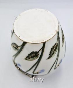 ART NOUVEAU SILVER PLATE & PORCELAIN JAM / PRESERVE JAR c1910