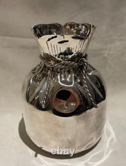 ASPREY of Mayfair LondonVintage Silver Plate ALMAZAN Drawstring Moneybag Vase