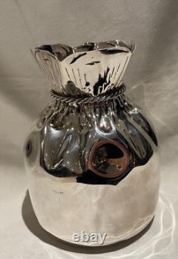 ASPREY of Mayfair LondonVintage Silver Plate ALMAZAN Drawstring Moneybag Vase