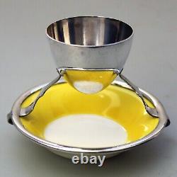 A Christopher Dresser antique novelty Egg Cup & Saucer by Hukin & Heath C. 1900's