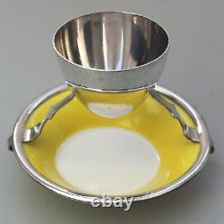 A Christopher Dresser antique novelty Egg Cup & Saucer by Hukin & Heath C. 1900's