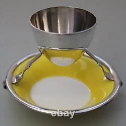 A Christopher Dresser antique novelty Egg Cup & Saucer by Hukin & Heath C. 1900's