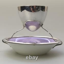 A Christopher Dresser antique novelty Egg Cup & Saucer by Hukin & Heath C. 1900's