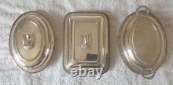 A Classical Set of 3 Vintage E. P. N. S. Silver Serving Trays with Original Imprint