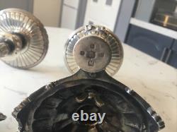 A FINE PAIR OF ELKINGTON & Co. 1873 SILVER PLATE NEOCLASSICAL PEDESTAL TAZZA