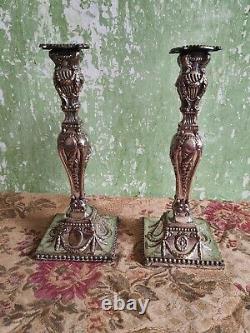 A Fine pair of Neo Classical Silver Plated Pair of Candlesticks