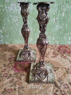 A Fine pair of Neo Classical Silver Plated Pair of Candlesticks