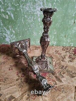 A Fine pair of Neo Classical Silver Plated Pair of Candlesticks