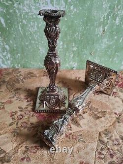 A Fine pair of Neo Classical Silver Plated Pair of Candlesticks