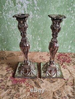 A Fine pair of Neo Classical Silver Plated Pair of Candlesticks