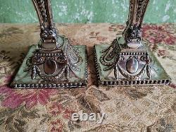 A Fine pair of Neo Classical Silver Plated Pair of Candlesticks