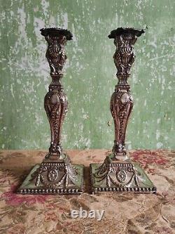 A Fine pair of Neo Classical Silver Plated Pair of Candlesticks