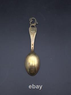 A. Mickelsen Gold Plated and Enamel Sterling Silver Christmas Spoon 1948