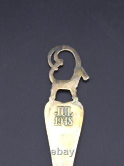 A. Mickelsen Gold Plated and Enamel Sterling Silver Christmas Spoon 1948