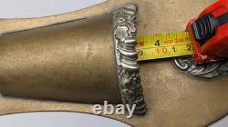 A Pair of Antique Brass Wall Pockets with Silver Plated Decorations