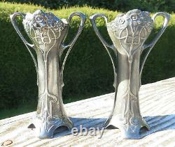 A Pair of WMF Secessionist / Jugendstil / Art Nouveau Electro Plated Posy Vases