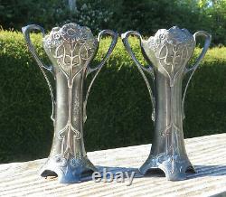 A Pair of WMF Secessionist / Jugendstil / Art Nouveau Electro Plated Posy Vases
