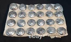 A Rare Set of Female Livery Buttons On Original Care. Silver Plate and 16mm