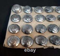 A Rare Set of Female Livery Buttons On Original Care. Silver Plate and 16mm