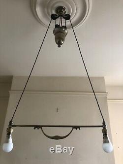 A Silver Plated Edwardian Rise And Fall Light / Lamp