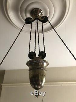 A Silver Plated Edwardian Rise And Fall Light / Lamp