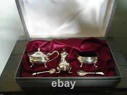 A Silver Plated Miniature Cruet Set by Francis Howard Ltd in Original Case