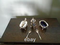 A Silver Plated Miniature Cruet Set by Francis Howard Ltd in Original Case