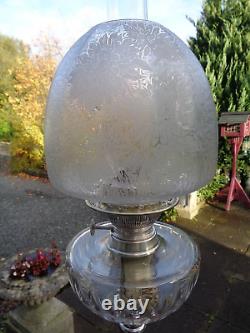 A Stunning Victorian Silver Plate With Cut Glass Font Twin Duplex Oil Lamp