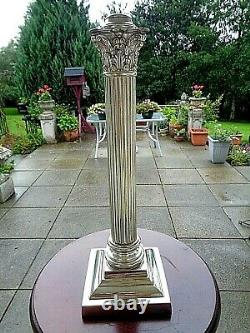 A Very Good Quality Silver Plate Victorian Corinthian Column Base