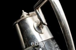 A Vintage Sheffield Silver Plated Cut Crystal Glass Claret Jug Barware