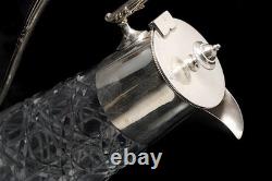 A Vintage Sheffield Silver Plated Cut Crystal Glass Claret Jug Barware