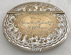 Admiral Sir George Henry Richards KCB FRS HMS Plumper Silver Plated Snuff Box