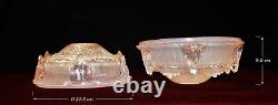 Aladdin Lamp silver plated two-handled French Ezan hand moulded iridescent shade
