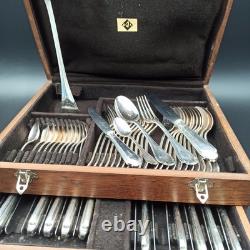 Alfenide Silver Plated Metal Cutlery Set Pompadour Christofle 61 Pieces