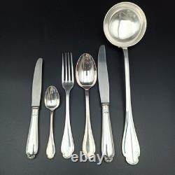 Alfenide Silver Plated Metal Cutlery Set Pompadour Christofle 61 Pieces
