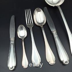 Alfenide Silver Plated Metal Cutlery Set Pompadour Christofle 61 Pieces