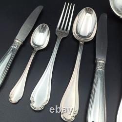 Alfenide Silver Plated Metal Cutlery Set Pompadour Christofle 61 Pieces