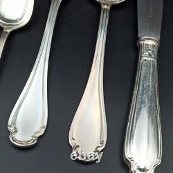 Alfenide Silver Plated Metal Cutlery Set Pompadour Christofle 61 Pieces