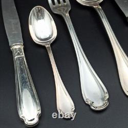 Alfenide Silver Plated Metal Cutlery Set Pompadour Christofle 61 Pieces