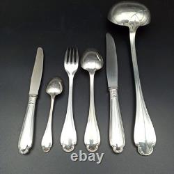 Alfenide Silver Plated Metal Cutlery Set Pompadour Christofle 61 Pieces