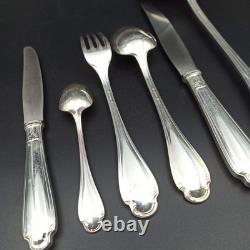 Alfenide Silver Plated Metal Cutlery Set Pompadour Christofle 61 Pieces