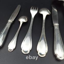 Alfenide Silver Plated Metal Cutlery Set Pompadour Christofle 61 Pieces