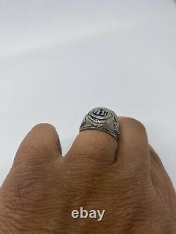 Allah MoHammad Original Antique Old Silver plated Men's Ring Jewelry 14.8 gr