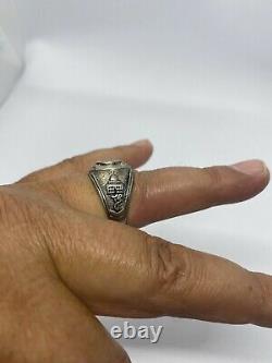 Allah MoHammad Original Antique Old Silver plated Men's Ring Jewelry 14.8 gr