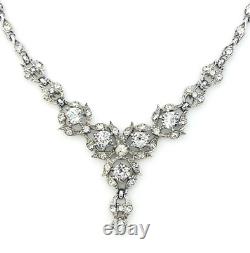 American Mid Century Bogoff Rhinestone Necklace Wedding Bridal Jewelry