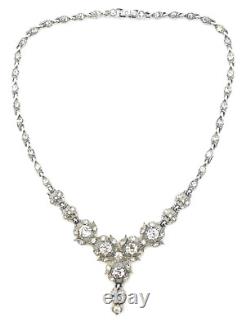 American Mid Century Bogoff Rhinestone Necklace Wedding Bridal Jewelry