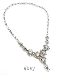 American Mid Century Bogoff Rhinestone Necklace Wedding Bridal Jewelry