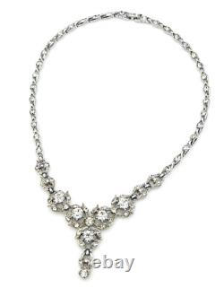 American Mid Century Bogoff Rhinestone Necklace Wedding Bridal Jewelry